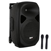 LyxPro SPA-12BAT Battery Powered Active Speaker Portable PA System Built In EQ & Rechargeable Battery, Bluetooth, MP3, USB, SD, 1/4