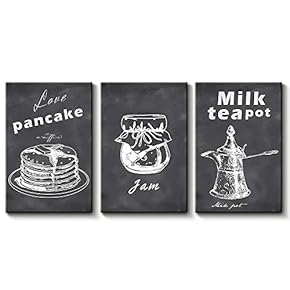 Blackboard Theme Painting Artwork for Home Framed x 3 Panels