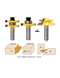 SILIVN - Juego de herramientas para cortar lengua y ranura de 1.0 in + 45° de bloqueo, vástago de 1.0 in para carpinteros profesionales y principiantes, herramientas de carpintería para mejorar el hogar y bricolaje
