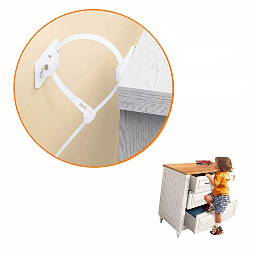 Furniture Straps (10pack) Wall Anchor, Baby Proofing Anti Tip Furniture Anchors Kit, urniture Anchors for Baby Proofing Safety, Protect Toddler and Pet from Falling Furniture - Thumbnail 6