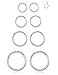 Tornito 8 PCS 18G-16G-14G 8-12MM 316L Steel Septum Clicker Ring Seamless Lip Nose Daith Cartilage Helix Tragus Hoop Ring (I:4 Pairs,18G(1mm) Pin Thickness)