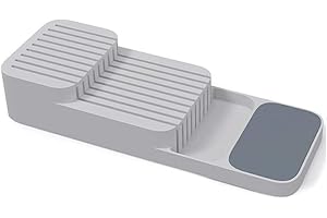 Kitchen Drawer Organizer Tray for Knives Knife Block Cutlery Storage Grey - axGear