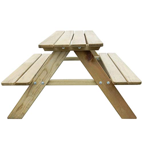 vidaXL Holz Imprägniert Kinder Picknicktisch Bank Sitzgruppe Gartengarnitur – Bild 3
