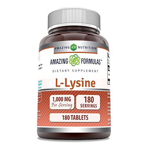 Amazing Formulas LLysine 1000mg Amino Acid Vitamin Supplement 180