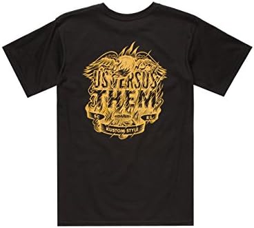 US VERSUS THEM Kustom Style Mens T-Shirt, Black, Small
