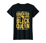 Womens Dashiki Educated Black Queen Shirt - African DNA Pride Shirt XL Black