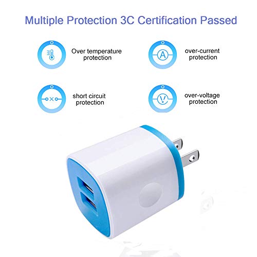 Android Phone Wall Charger Car Adapter Micro Cable Set, Amtobo Fast Charging Plug Cube Car Charger Flush Fit with 2-Pack USB Micro Cord Compatible for Samsung Galaxy S7 S6 Edage, HTC, Kindle, PS4, MP3