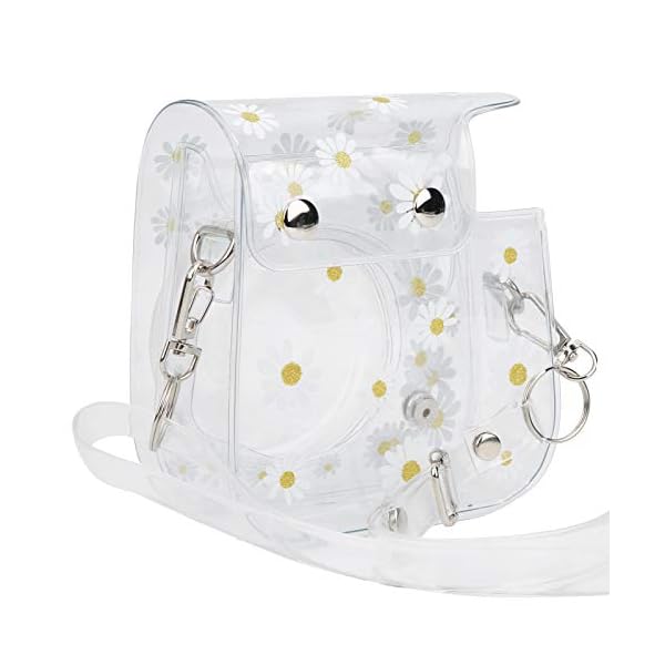 Sofortige Kameratasche, PVC-Kamera-Schutzhülle Daisy Transparente Sling Shell-Tasche mit Schultergurt für die Fujifilm Instax Mini 11/9/8 Kamera – Bild 6