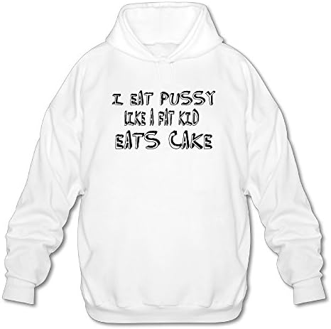 Men's Long Sleeve Cotton Hoodie I Eat Pussy Like A Fat Kid Eats Cake.png SweatshirtWhite