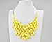 Jane Stone Fashion NecklaceTessellate Necklace Net Statement Beaded Jewelry Bib Jewellery for Women Party Gift(Fn0511-Yellow)