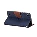 GMYLE Huawei Ascend P6 Case, Wallet Case Classic for Huawei Ascend P6 - Navy Blue & Brown Cross Pattern PU Leather Slim Wallet Case Flip Stand Cover