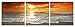 SLS Vision. Morning Beach. 60 x 20 inches. Ready to Hang. Contemporary Art, Modern Wall Decor, 3 Panel Commercial Grade Machine Framed Giclee Canvas Print. Home Decoration Painting. A1208L
