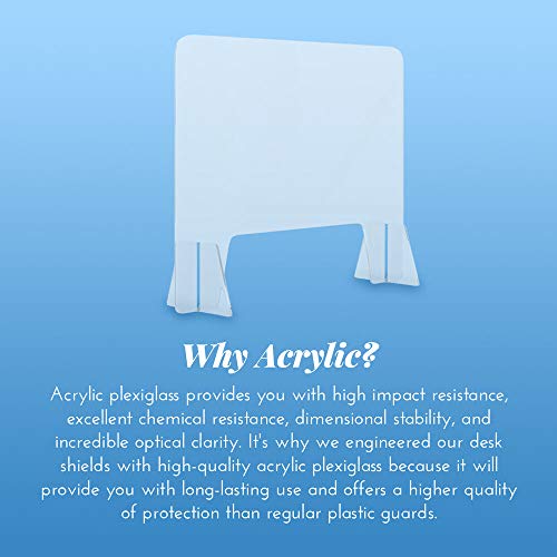 artnaturals Sneeze Guard Plexiglass Shield 32" x 32" for Desk
