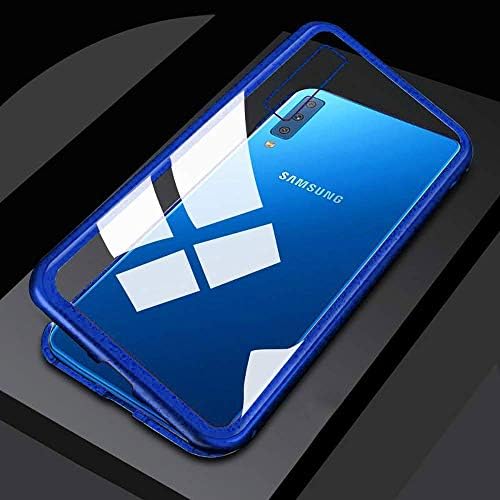 Case for Huawei Mate 20 X Magnetic Adsorption Tech Cover, Ultra Thin Metal Aluminum Bumber Tempered Glass Back Cover 360 Full Body ShockLiteof Litetect Case Mate 20 X - Blue