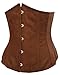 Alivila.Y Fashion Womens Faux Leather Sexy Underbust Waist Training Corset 2686A-Brown-XL
