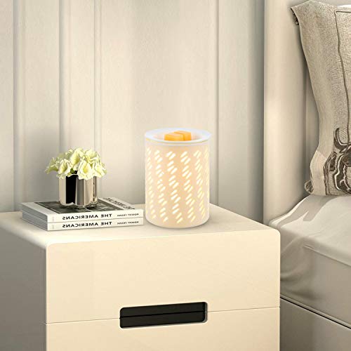 COOSA Ceramic Raindrop Pattern Candle Warmers Wax Warmers Electric Incense Oil Fragrance Warmer Night Light Aroma Decorative Lamp for Gifts & Decor Home Office Bedroom Living Room