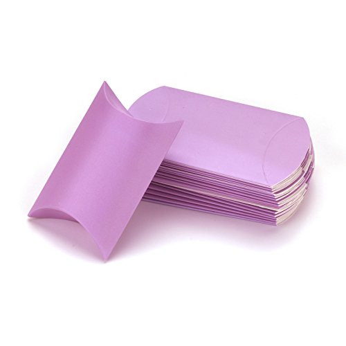 Vlovelife Light Purple Paper Pillow Favor Gift Box Wedding Party Favour Anti-Scratch Gift Candy Box Pack Of 100