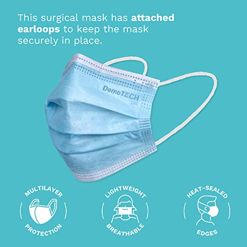 DEMETECH ASTM Level 3 Protective 3Layer Face Mask, EarLoop Style