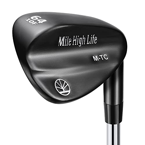 Mile High Life | Entry Level Golf Sand Wedge Sets | Beginner’s Golf Gap Wedge Sets | Lob Wedge Golf Clubs for Men & Women (64 Degrees(Black Titanium Layer))