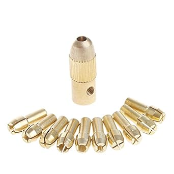 Generic 3.17mm+10Pc 0.5-3.2mm Micro Twist Hand Drill Kit Chuck Electric Drill Bit Collet -Y103
