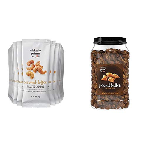 Amazon Brand Wickedly Prime Roasted Cashews Coconut Toffee Snack Pack 1 5 Ounce Pack Of 15 Peanut Butter Filled Pretzels 44 Ounce In Dubai Uae Whizz Pretzels