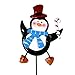 Christmas Yard Garden Stakes Decor Set of 4 Cheerful Characters 2 Penguins Snowman and Santa Claus Metal Signs for Home Outdoor Lawn Pathway Walkway Driveway Holiday Decorations by Gift Boutique