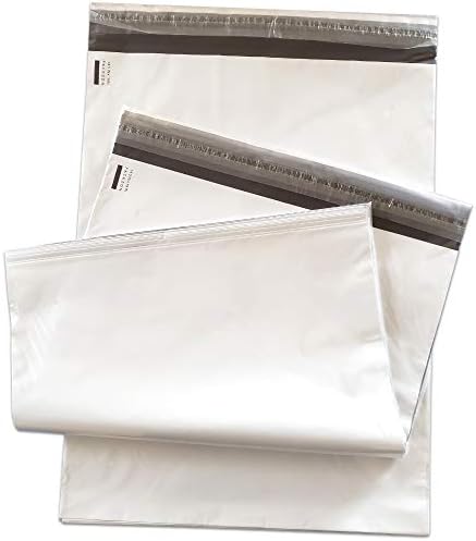 PACKZON Poly Mailers Shipping Envelopes Bags Self Sealing White 2 mil (14.5" x 19", 50)