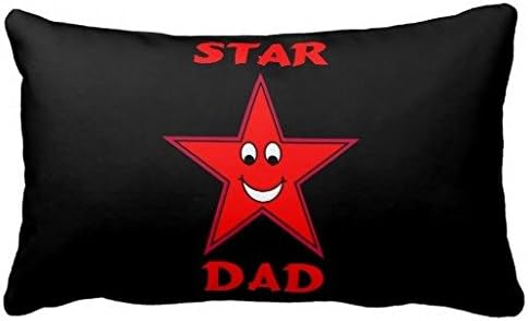 Standard Pillowcase Home Decorative Cushion Case Fathers Day Cute Red Star Dad Pillow Cover 12x22 Inches