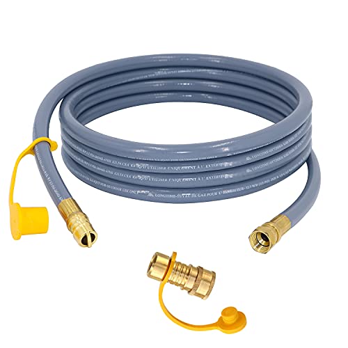 12 ft 3/8 inch Natural Gas Hose with Quick Connect, Propane Gas Grill