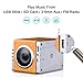 August MB300 Mini Wooden MP3 Stereo System and FM Clock Radio, with Card Reader, USB Port & AUX Jack (3.5mm Audio In), 2 x 3W Powerful Hi-Fi Speakers and Built-in Rechargeable Battery