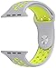 SELLERS360 Soft Durable Nike + Sport Replacement Wrist Strap for iWatch Series 1 Series 2 Apple watch band (Silver/Volt Yellow 42mm M/L)
