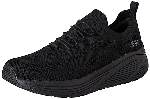 Skechers BOBS Women's Bobs Sparrow 2.0-Allegiance Crew Sneaker, Black/Black, 5.5