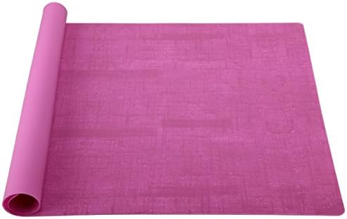 SUDAJI Placemats Silicone Table Mats Place Mats for Kitchen Dining Table Heat Resistant Baking Mat Countertop Protector, Pink base + Dark pink pattern, 1pc