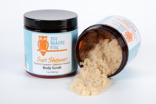 The Orange Owl 100% Vegan 8oz Body Scrub - Sun Shower (Tangerine, Grapefruit, Mint + Patchouli)
