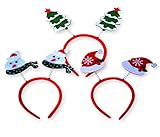 Novelty Felt Christmas Headband 3 Pack - Santa Hat, Christmas Tree, & Snowman