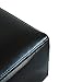 HOMCOM Ottoman Foot Rest, Small Foot Stool with Faux Leather Upholstery, Rectangular Ottoman Footrest with Padded Foam Seat and Plastic Legs, Bright Black