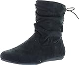 Forever Link Selena-51 Women's Stylish Slouch Side Zipper Flat Heel Mid Calf Boots