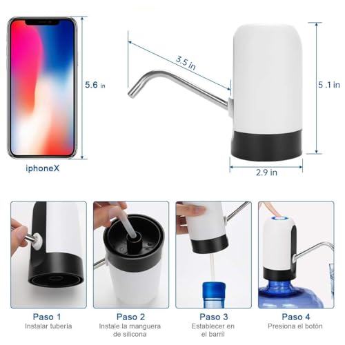 Dispensador de Agua Automático,Botella Recargable Bomba de Agua Garrafon Potable,Eléctrica Inalámbrica Despachador de Bombeo Rápido Dispensadores de Bomba de Agua para Garrafón Universal de 20 Litros