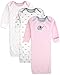 Maybe Baby Kids Infant Boys' and Girls' 3 Pack Set Cotton Baby Gowns w/Mitten Cuffs & Easy Change Expandable Shoulders, 0-6 Months, Elephant