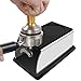 Dland Coffee Temper Stand, Sturdy Stainless Steel Tamping Stand for Coffee Machine and Coffee Tamper Storage Base with Mat Hand Coffee Tampers Accessories, Black,Coffee-Docks-b