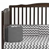 Babykidsbargains Chevron Cradle Bumper, Grey, 15