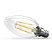 Ascher Chandelier LED Bulb Non-Dimmable, E12 Candle Base 2700K 420 Lumens Candelabra LED Bulb C35 40W Equivalent, UL Listed (6 Pack)