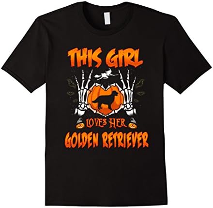 Mens THIS GIRL LOVES HER Golden Retriever Halloween shirt 2XL Black
