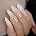 Coolnail Gradeint Natural Nude Pink Stiletto False Fake Nails Ombre French Extra Long Pointed Salon Press On Wear UV Nail Art Tips