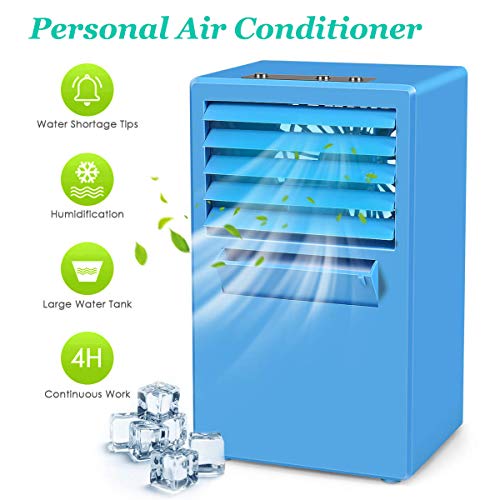 StillCool Personal Air Conditioner Fan, Upgrade Version Mini Evaporative Air Circulator Cooler Humidifier, Cold Air Fan Misting Bladeless Quiet Cooling Desk Fan