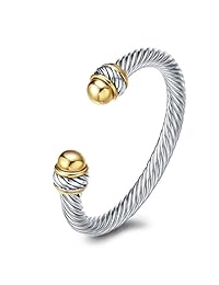 UNY Fashion Jewelry - Brazalete de alambre retro, antiguo, elegante y hermoso regalo para el día de la madre, día de San Valentín