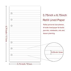 (2 Pack) A6 Lined Refill Paper, 200 Sheets/400