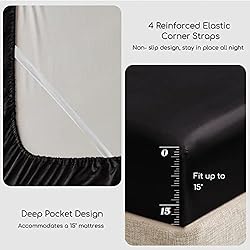 MR&HM Satin Bed Sheets, Full Size Sheets Set, 6 Pcs