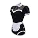 Littleforbig Cotton Romper Onesie Pajamas Bodysuit – Maid Suit 3XL Black