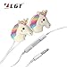 Cartoon Earphones 3D Cute Animal Unicorn Earbuds Best Headphones suitable to Remote and Mic for Apple Samsung HTC Android smartphones Tablets hands-free/in-ear style earbuds of Electronics Wired 3.5mm